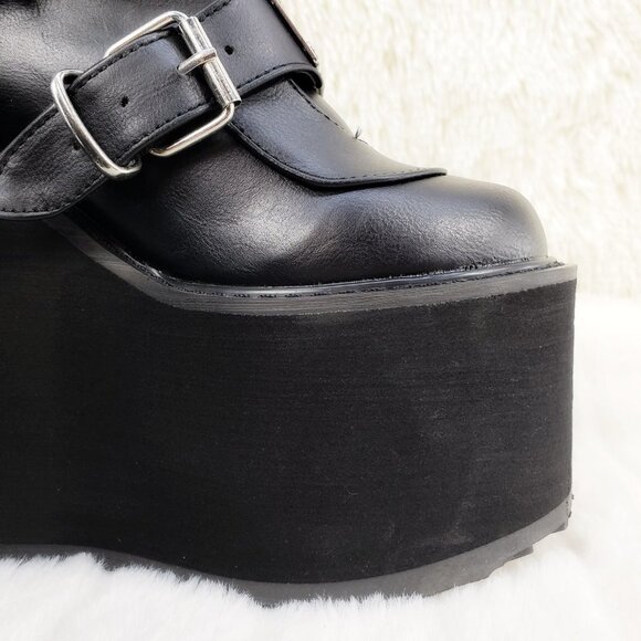 Black Platform Goth Punk Ankle Boots Swing 105 - Picture 3 of 13